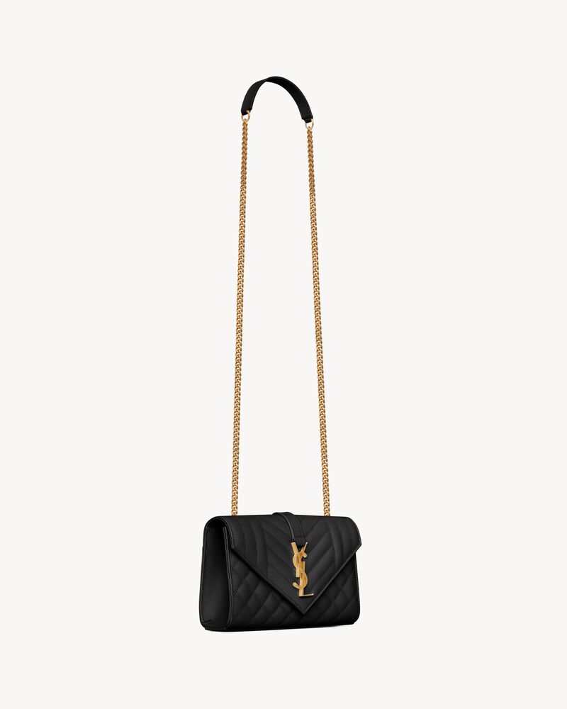 SAINT LAURENT バッグ ENVELOPE SMALL 600195 BOW91 ENVELOPE SMALL IN QUILTED GRAIN DE POUDRE EMBOSSED LEATHER
