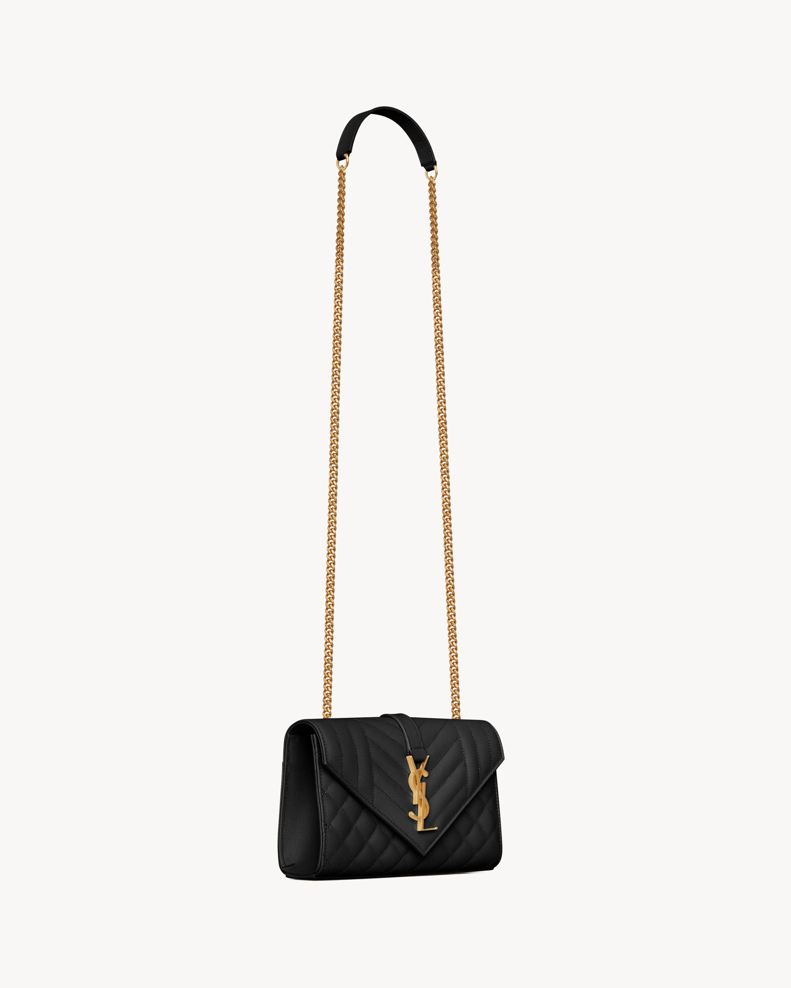 ENVELOPE SMALL IN QUILTED GRAIN DE POUDRE EMBOSSED LEATHER | Saint ...
