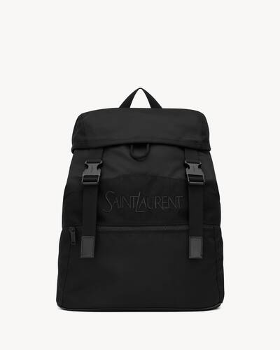 SAINT LAURENT backpack in ECONYL® and vegetable-tanned leather | Saint  Laurent | YSL.com