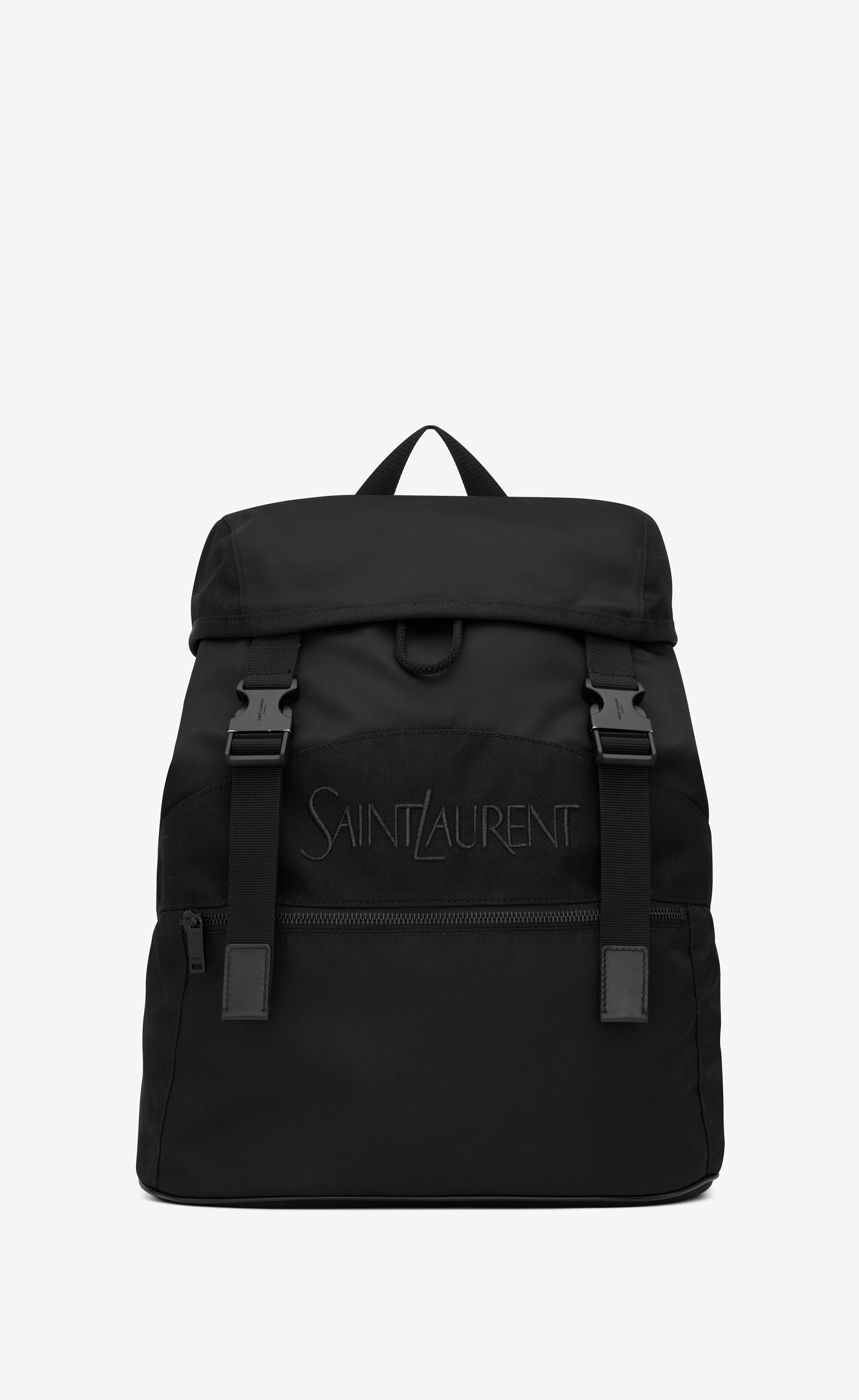 SAINT LAURENT backpack in ECONYL® and vegetable-tanned 