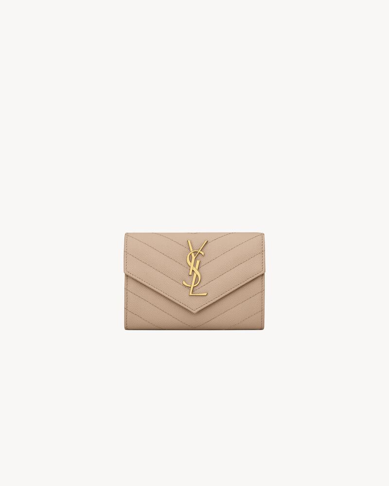 CASSANDRE MATELASSÉ SMALL ENVELOPE WALLET IN GRAIN DE POUDRE EMBOSSED LEATHER