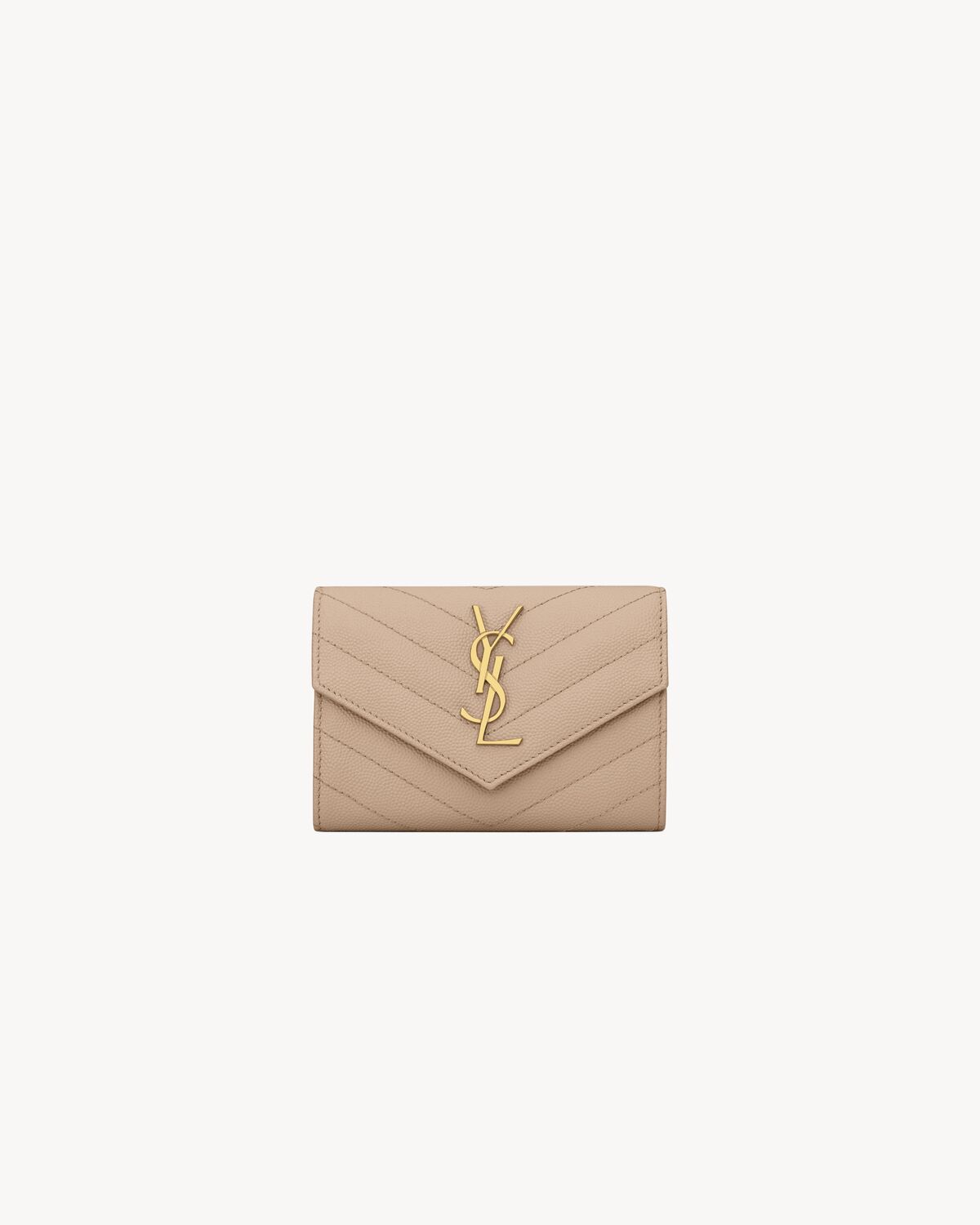 CASSANDRE MATELASSÉ SMALL ENVELOPE WALLET IN GRAIN DE POUDRE LEATHER