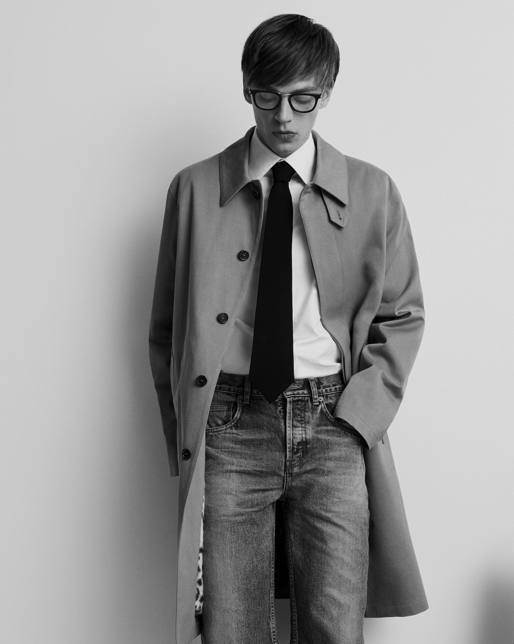 Coat in cotton gabardine