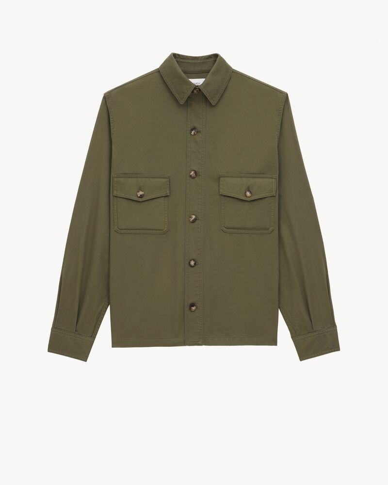 overshirt in cotton twill