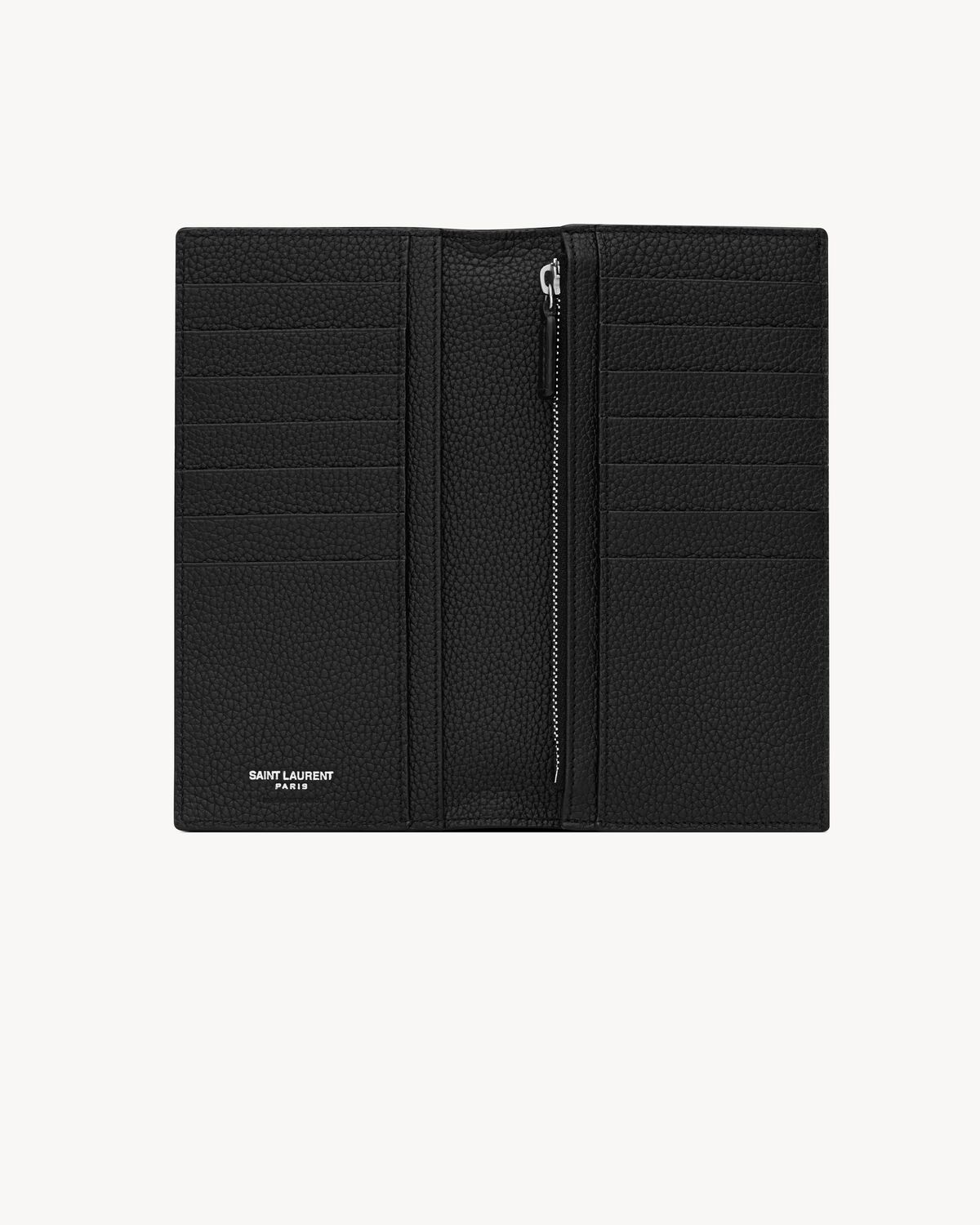 CASSANDRE SHADOW SAINT LAURENT CONTINENTAL WALLET IN GRAINED LEATHER