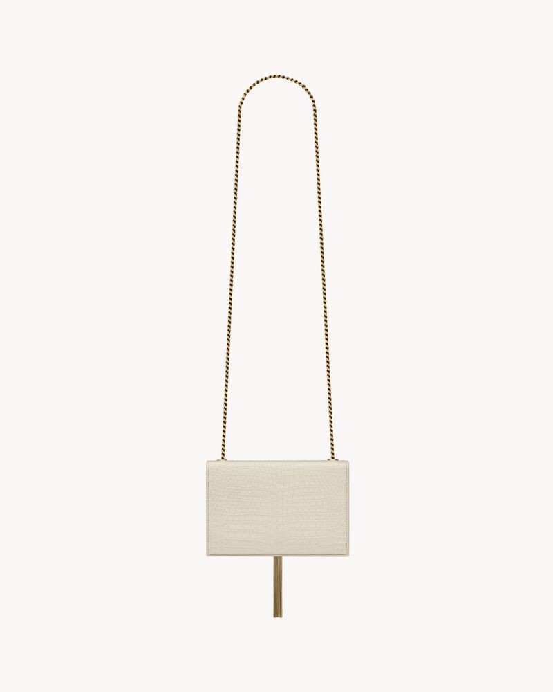 KATE SMALL TASSEL IN CROCODILE-EMBOSSED LEATHER