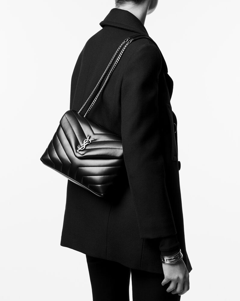 loulou small chain bag in quilted "y" suede