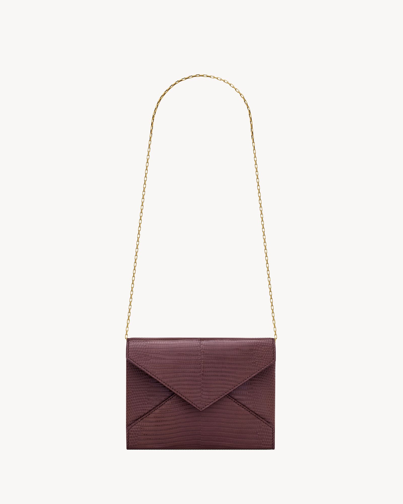 letter chain pouch in lizard