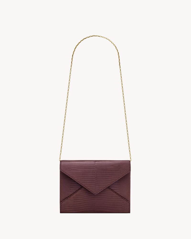 LETTER chain pouch in lizard