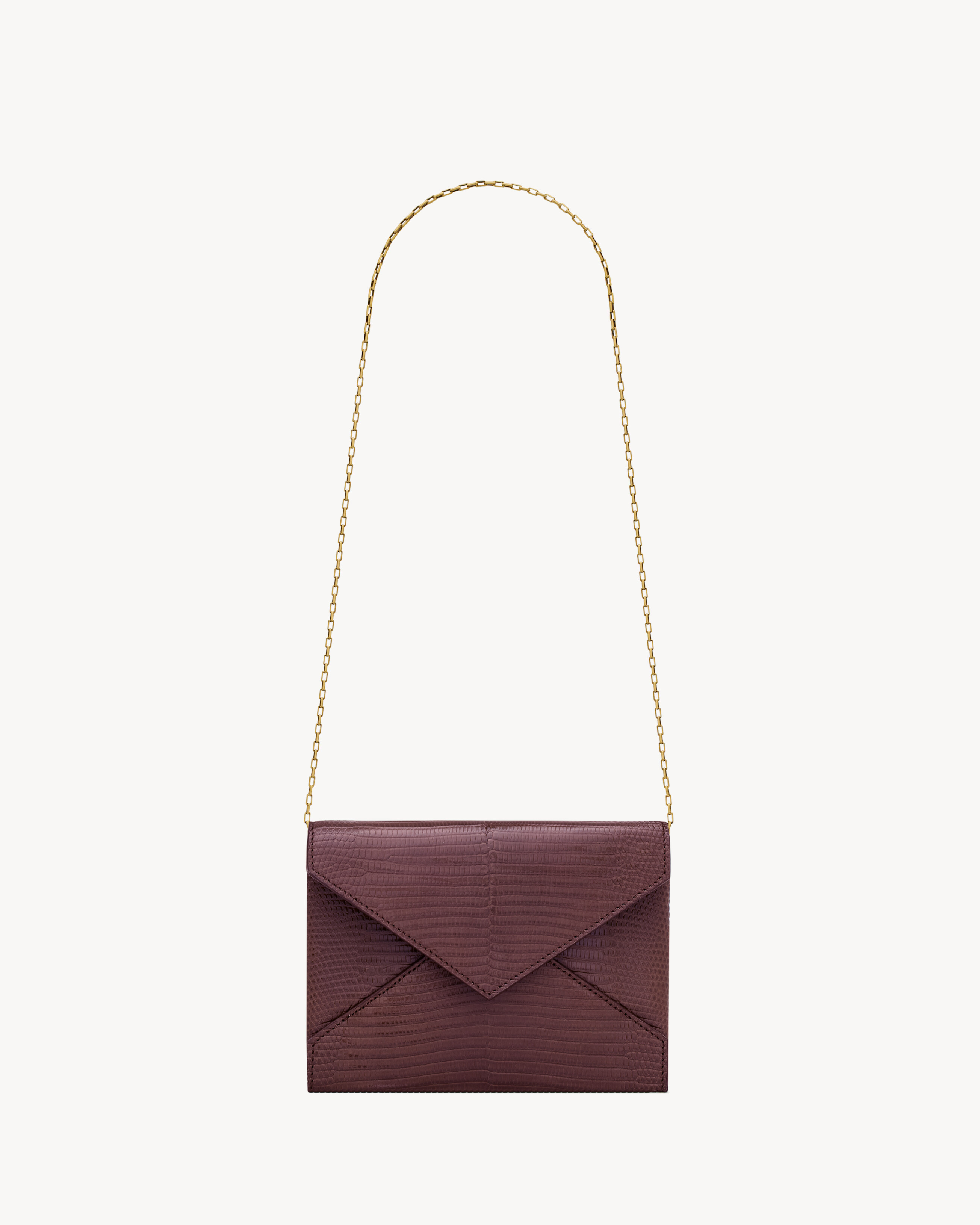 LETTER chain pouch in lizard