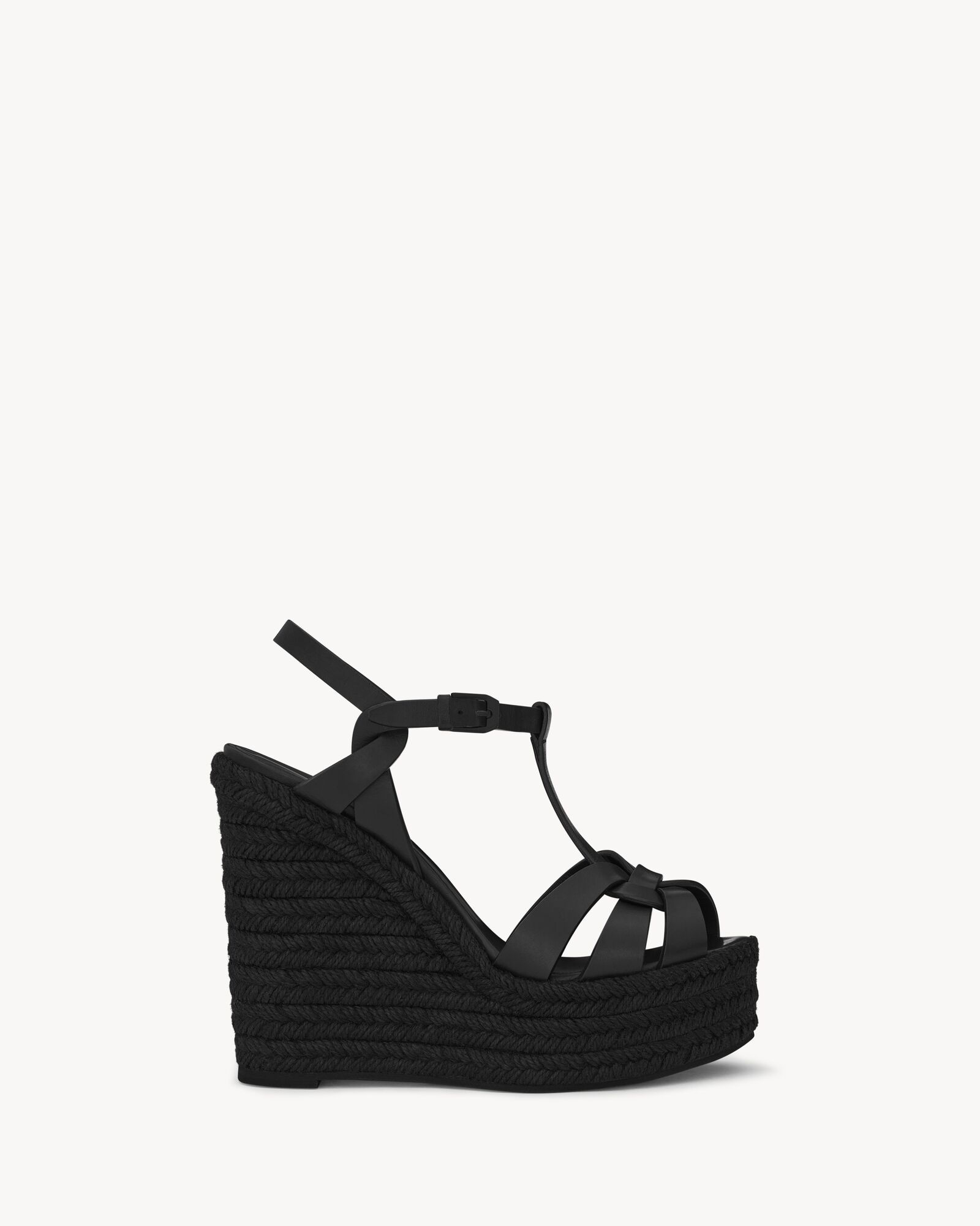 TRIBUTE espadrilles wedge in smooth leather Saint Laurent YSL AU