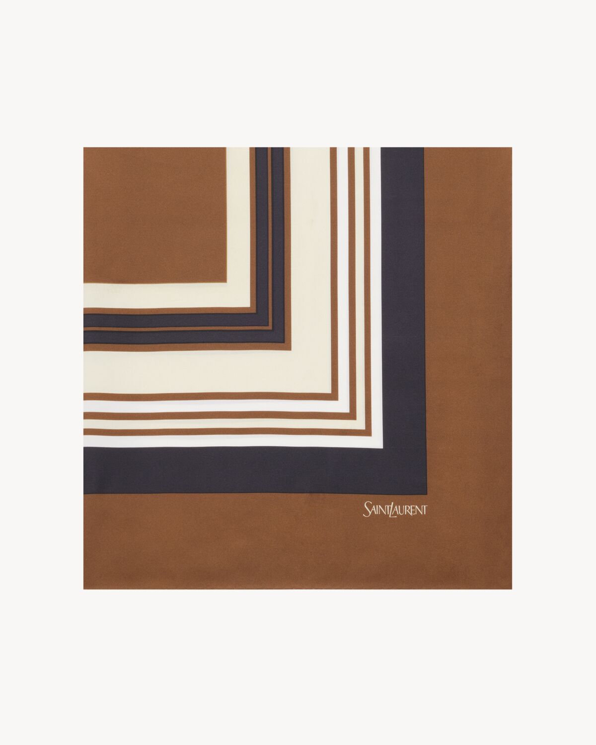 square scarf in square silk twill in Brown | Saint Laurent | YSL US