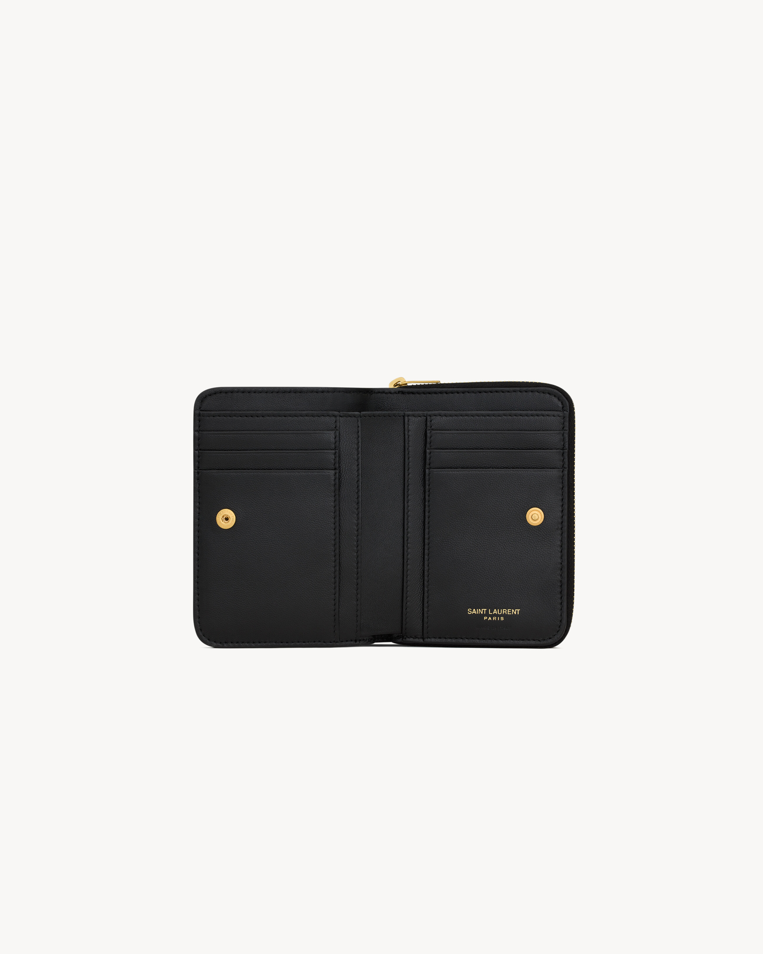 CASSANDRE MATELASSÉ compact zip-around wallet in lambskin