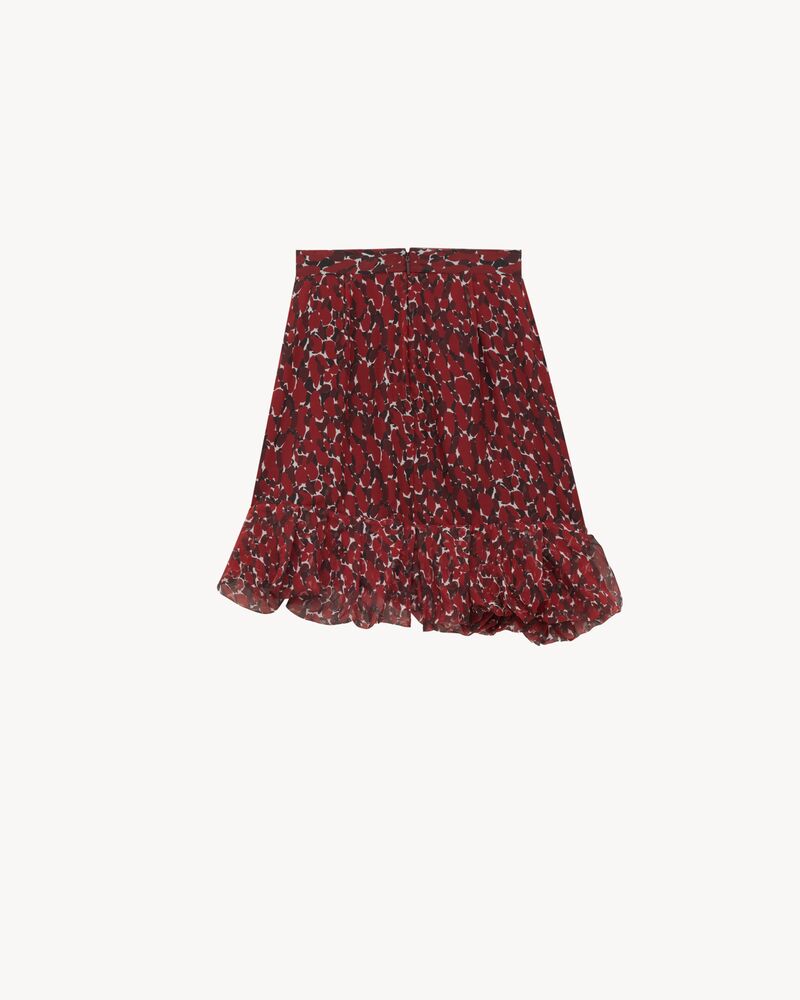 ruffled mini skirt in spotted silk muslin