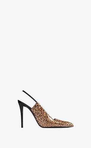 raven slingback pumps in leopard-print patent leather