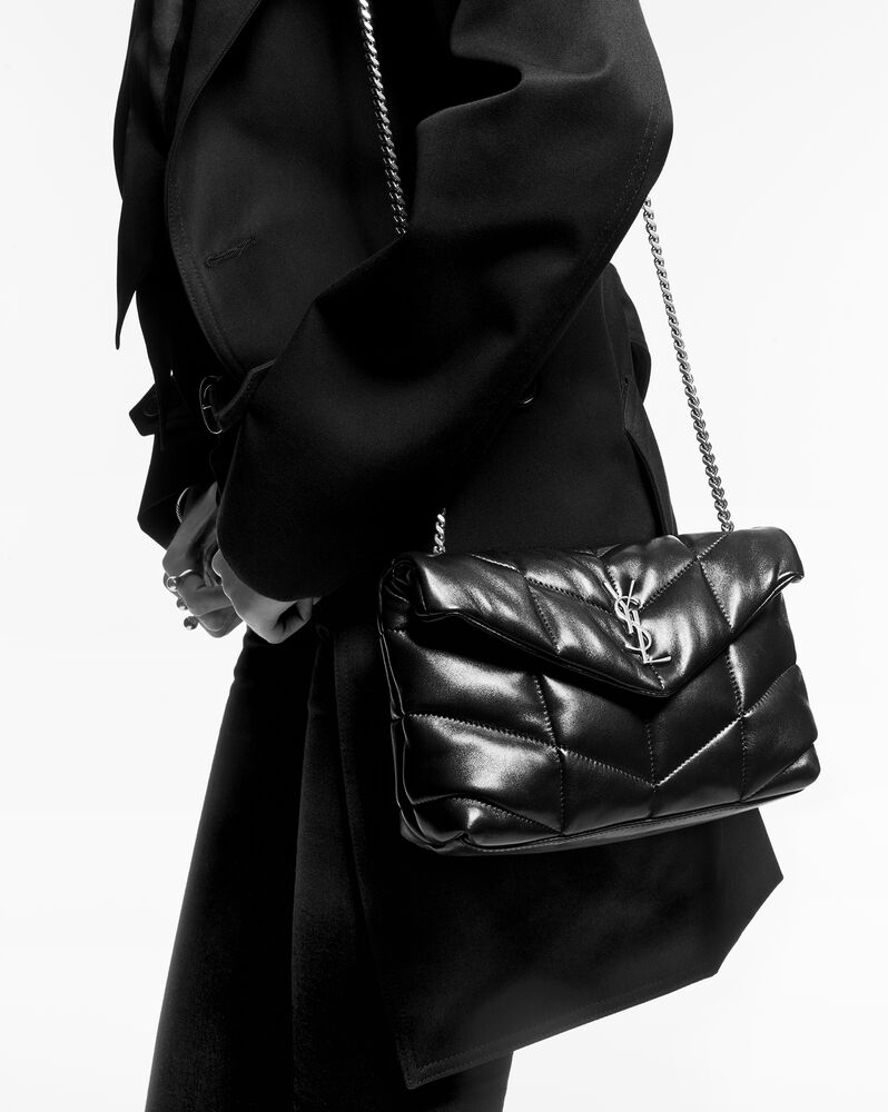 SAINT LAURENT: Puffer Toy quilted leather bag - Beige  Saint Laurent  shoulder bag 6203331EL07 online at