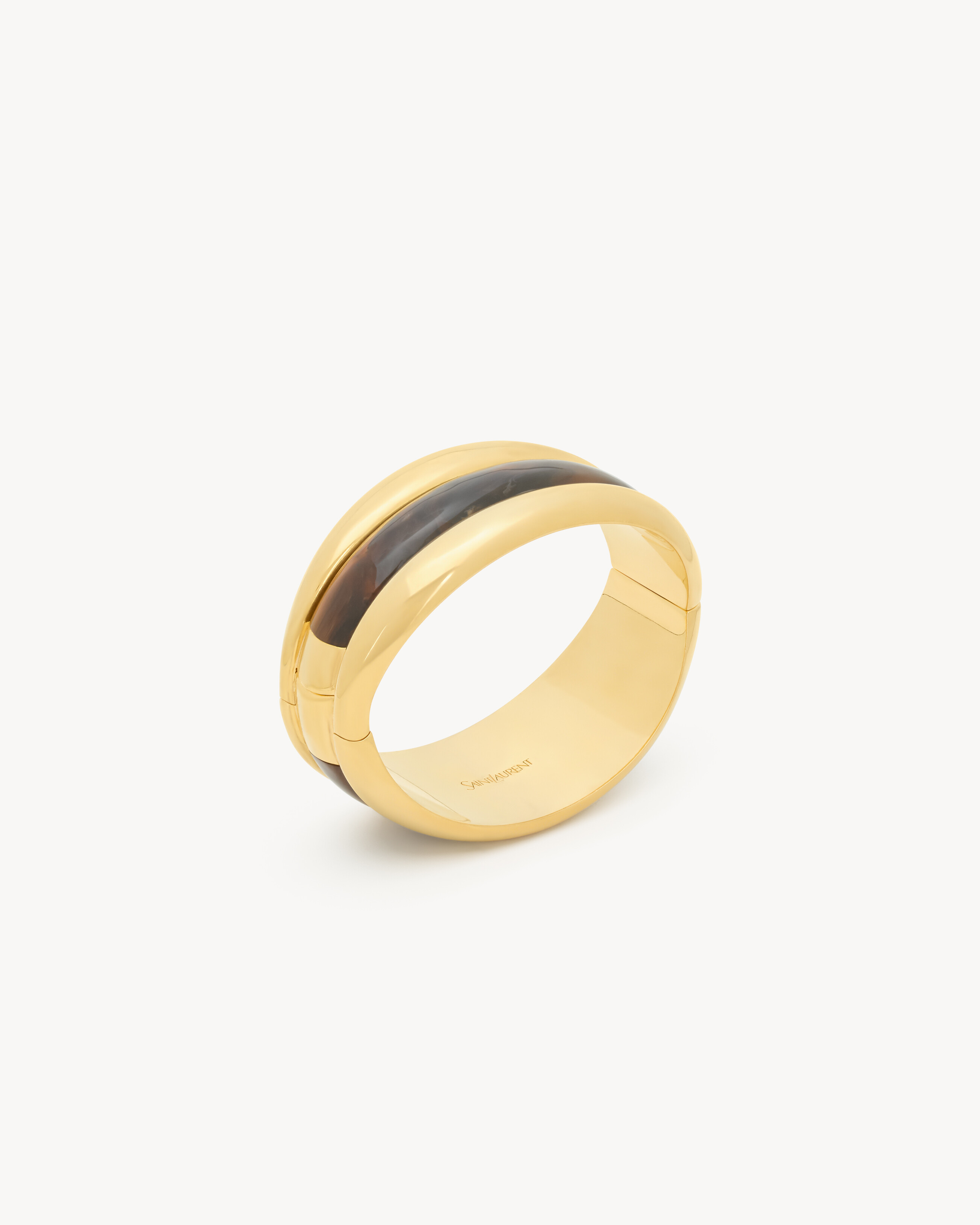 TORTOISESHELL STACKED CUFF IN RESIN AND METAL