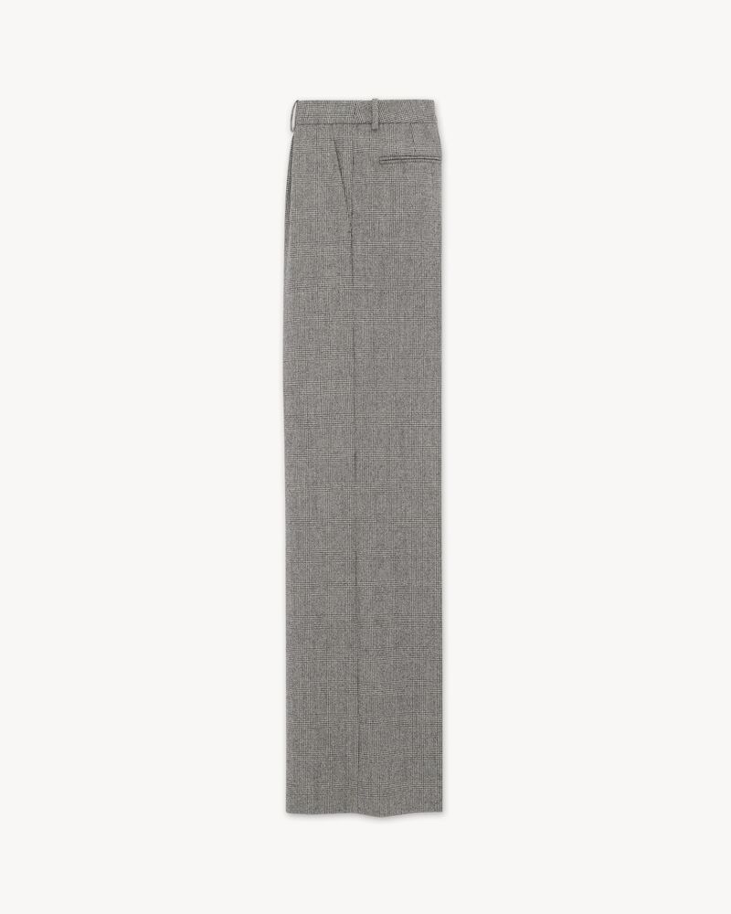 Pantalon large en flanelle Prince de Galles