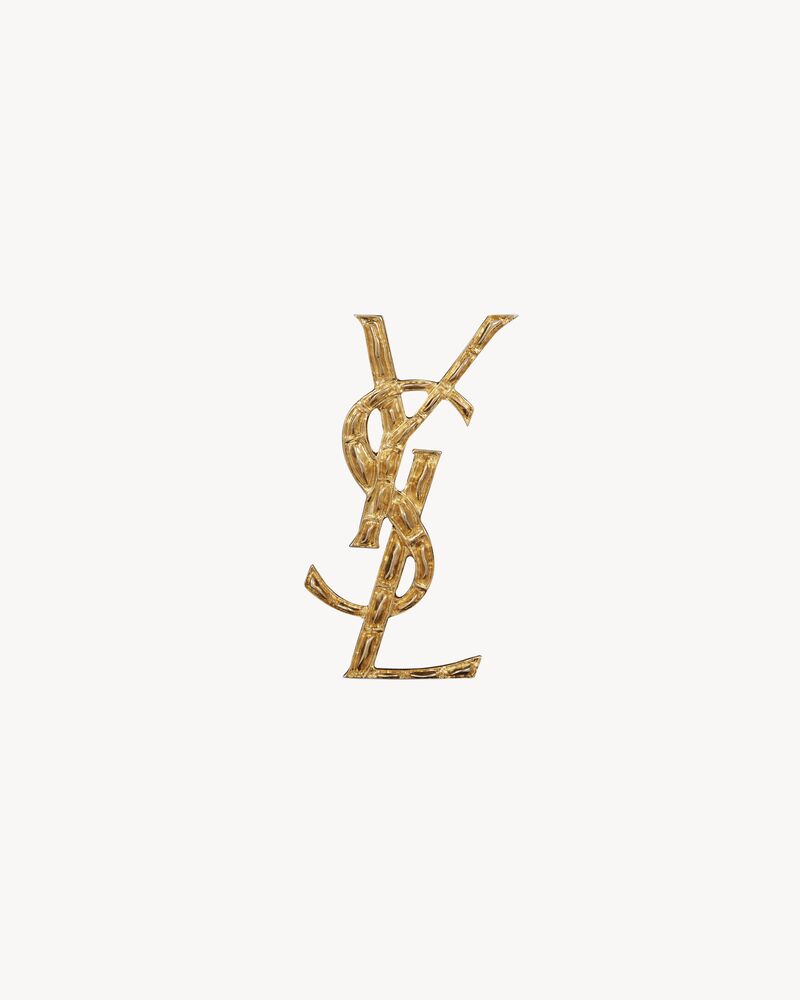 CASSANDRE crocodile brooch in metal, Saint Laurent