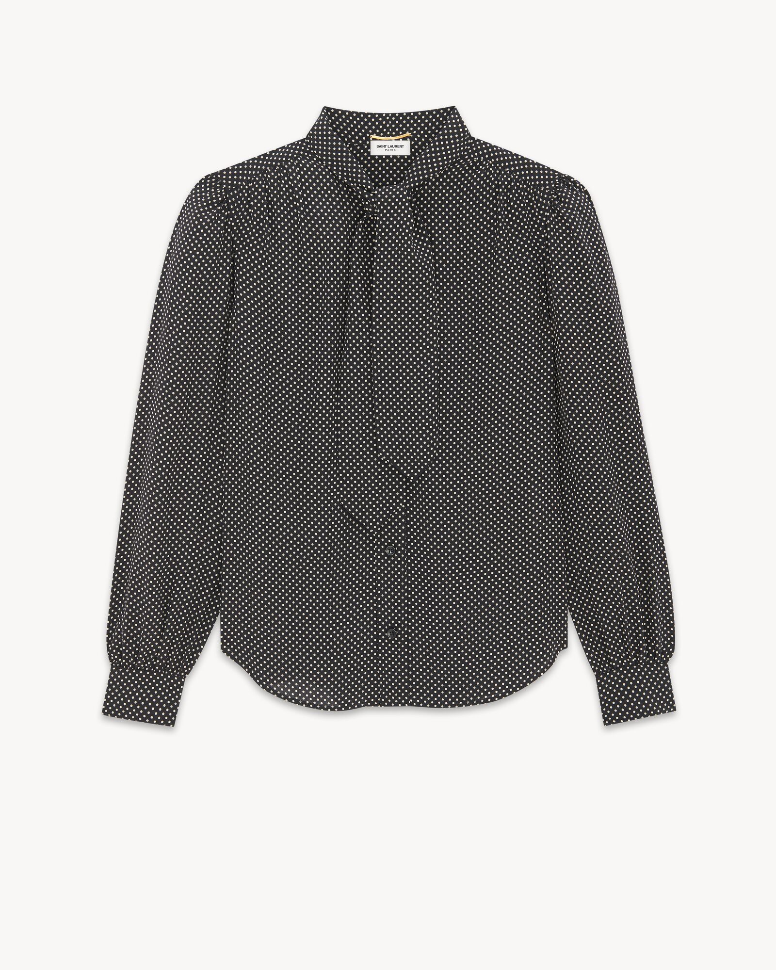 ラヴァリエネックブラウス（ドットシルクモスリン） | Saint Laurent 