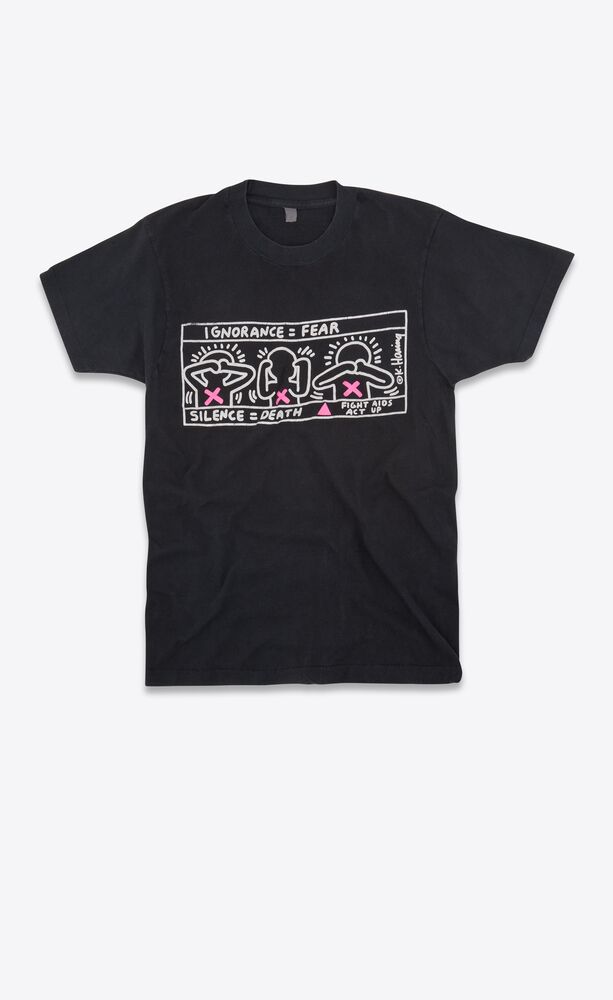 keith haring act up 1980 t-shirt in cotton