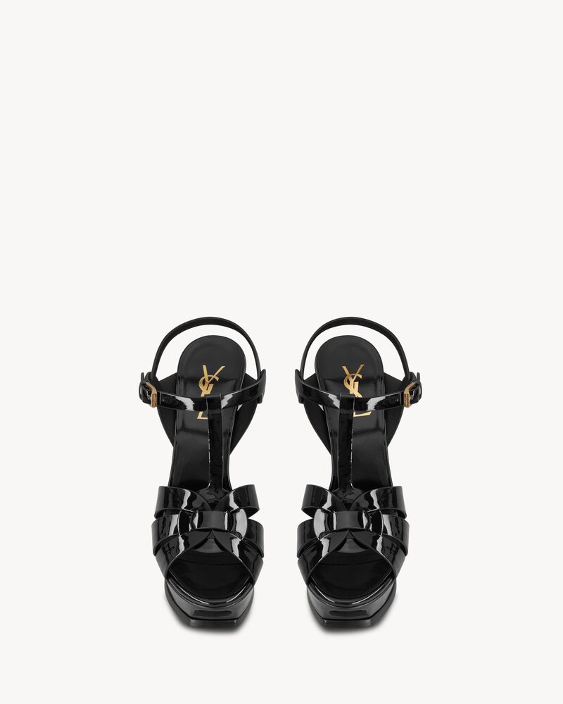 tribute platform sandals in patent leather