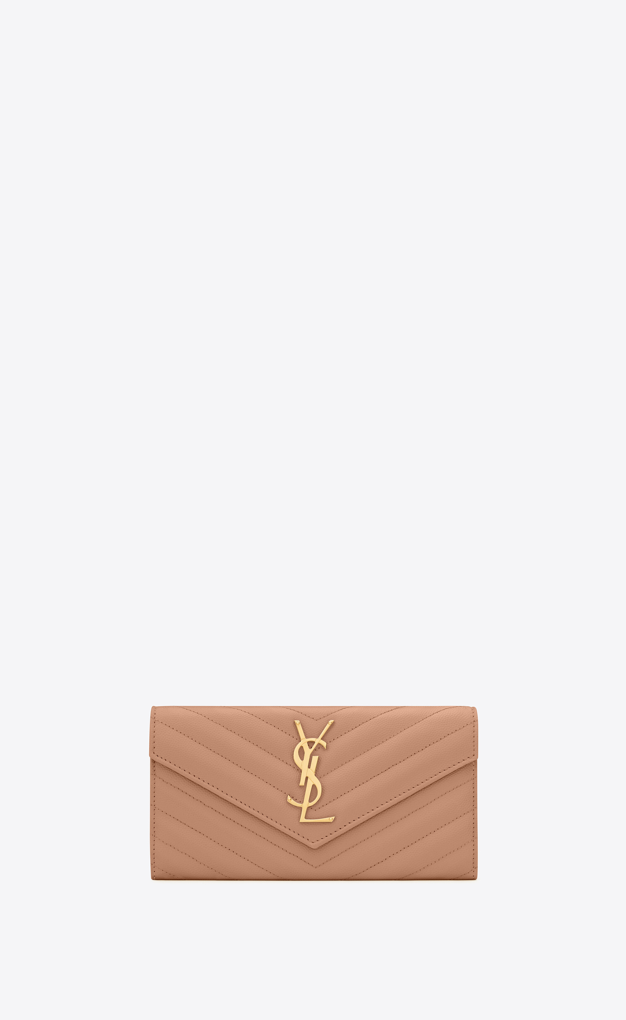 CASSANDRE MATELASSÉ large flap wallet in grain de poudre embossed leather, Saint  Laurent