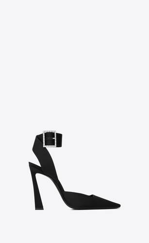 Femme Chaussures Chaussures à talons Sabots Sabots en cuir à chaînes Le Maillon Cuir Saint Laurent en coloris Noir 