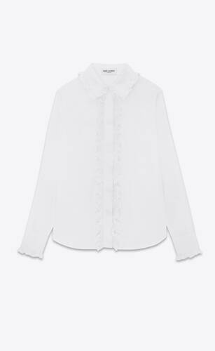 ruffled shirt in cotton poplin