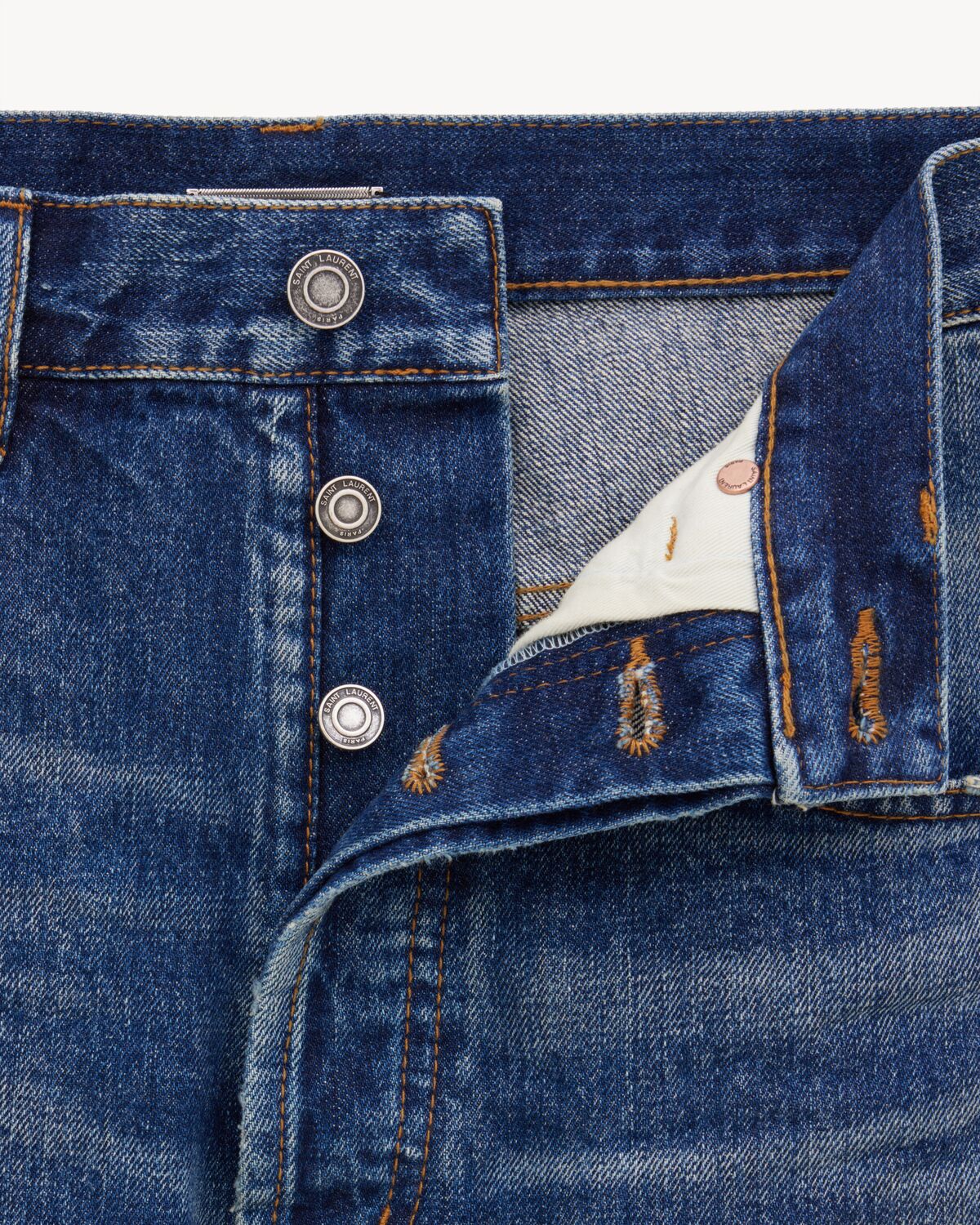 high-rise jeans in heritage vintage blue denim