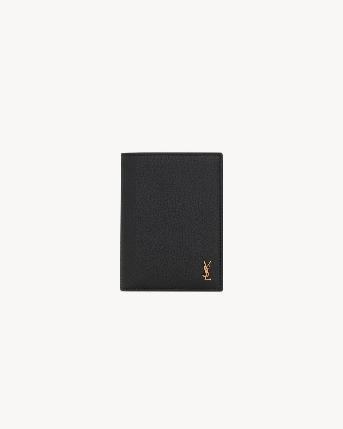tiny cassandre credit card wallet in grained leather