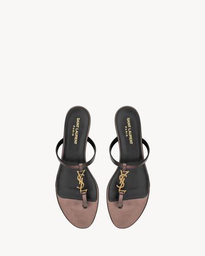 Women s Flat Sandals Leather Suede Saint Laurent YSL