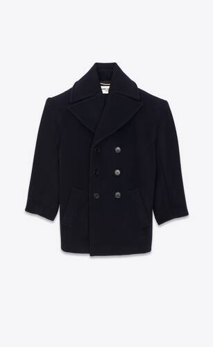 Womens Coats Saint Laurent Coats Saint Laurent Womens Coat in Blue - Save 66% Black 