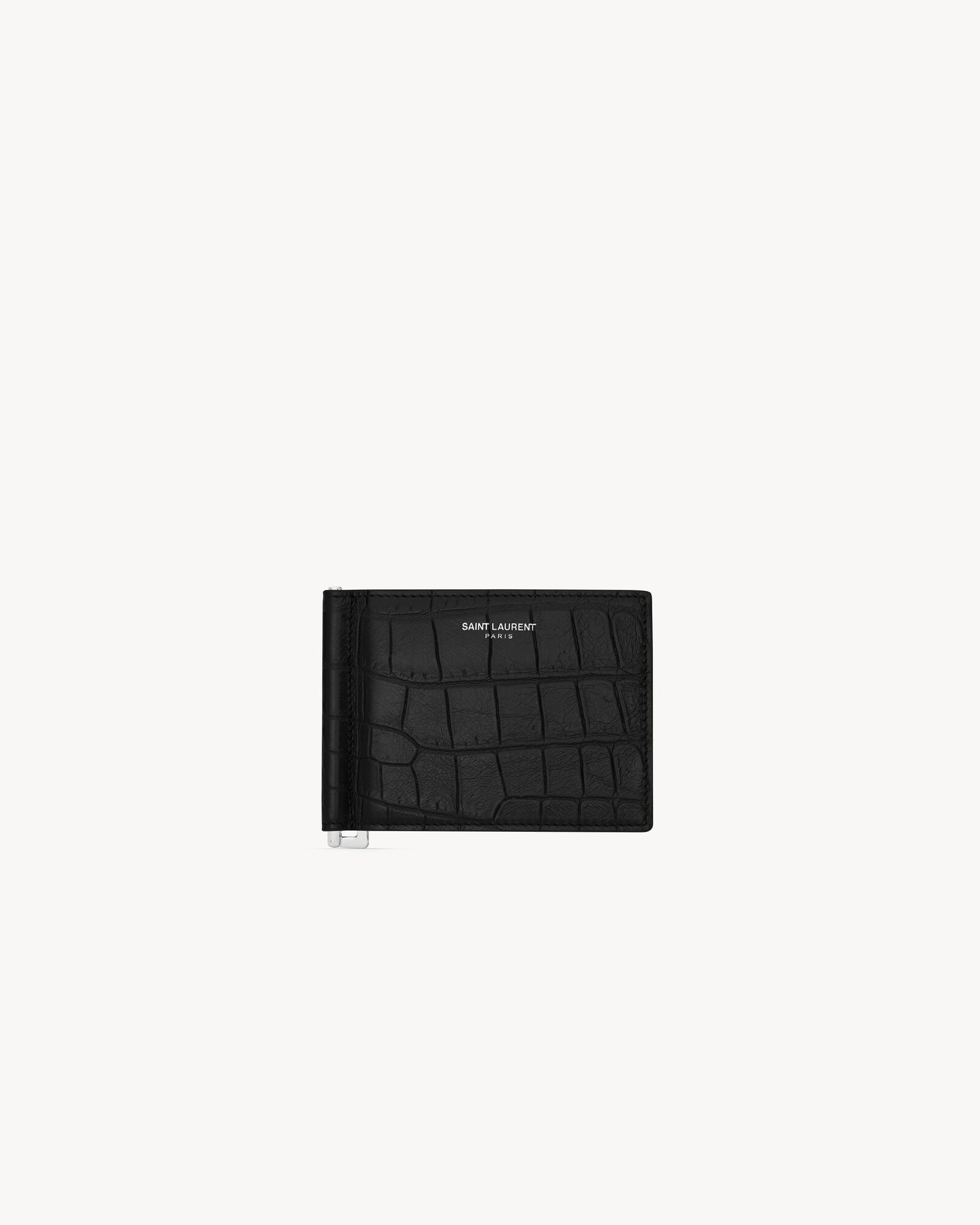 Saint Laurent Paris Bill clip wallet in CROCODILE EMBOSSED leather Saint Laurent YSL