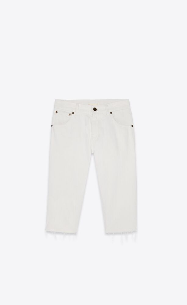 lange bermuda-shorts aus denim in caribbean white