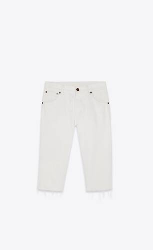 lange bermuda-shorts aus denim in caribbean white