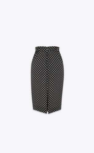 pencil skirt in dotted silk charmeuse