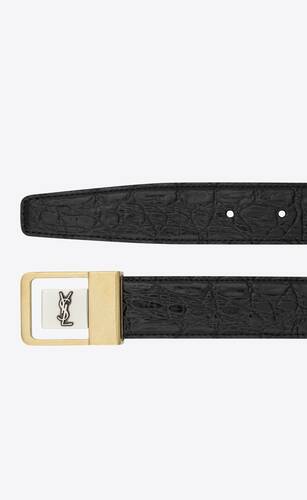 la 66 buckle belt in crocodile-embossed leather