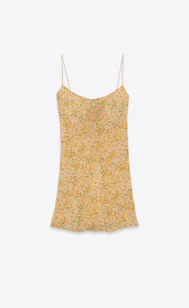 sleeveless dress in floral crepe de chine