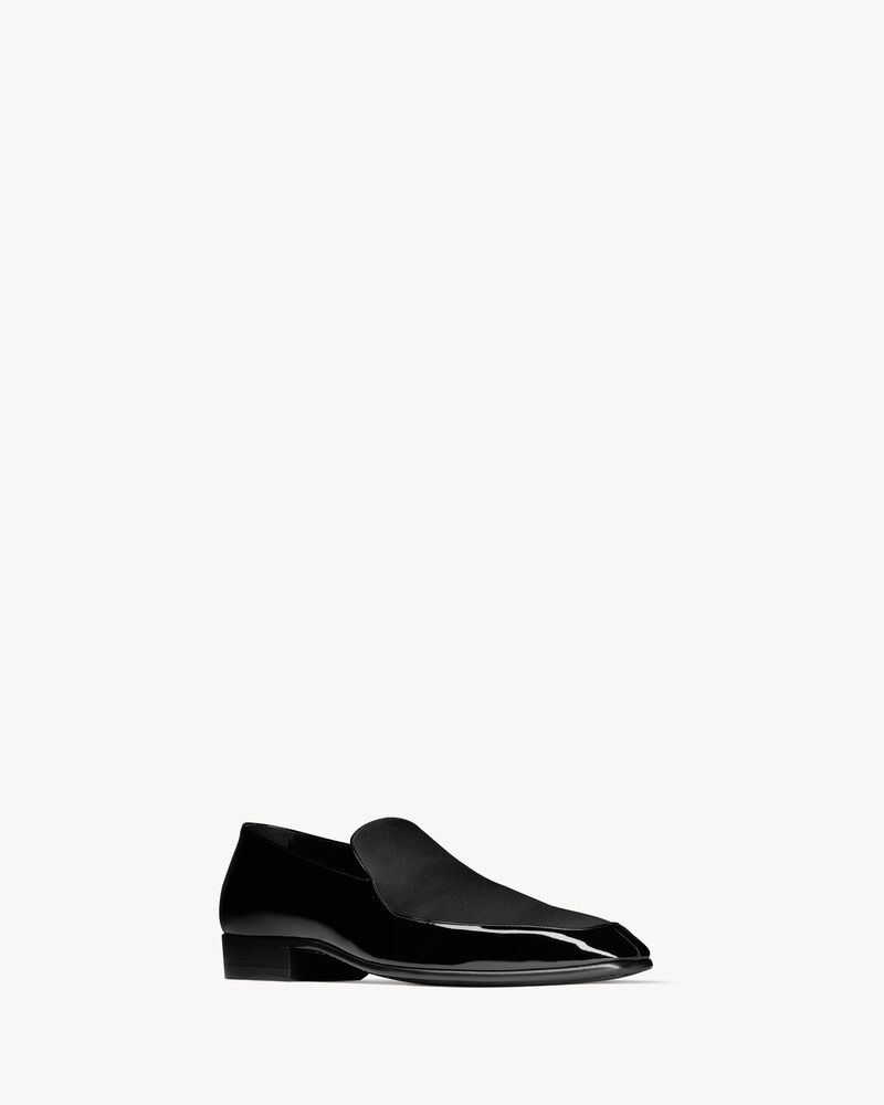 GABRIEL loafers in patent leather and silk satin