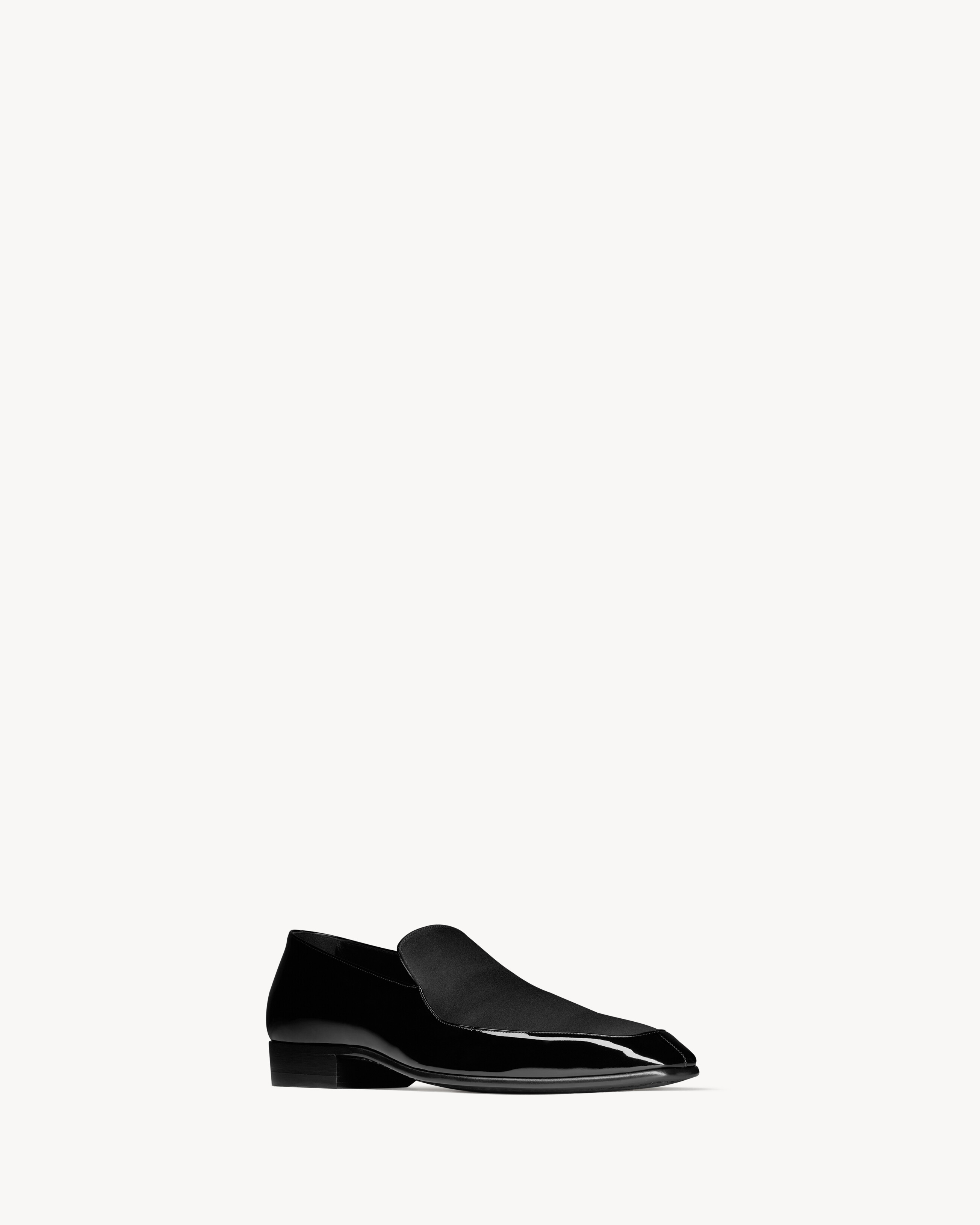 GABRIEL loafers in patent leather and silk satin