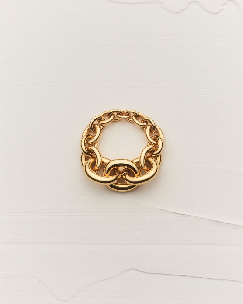 graduated chain ring in 18K yellow gold