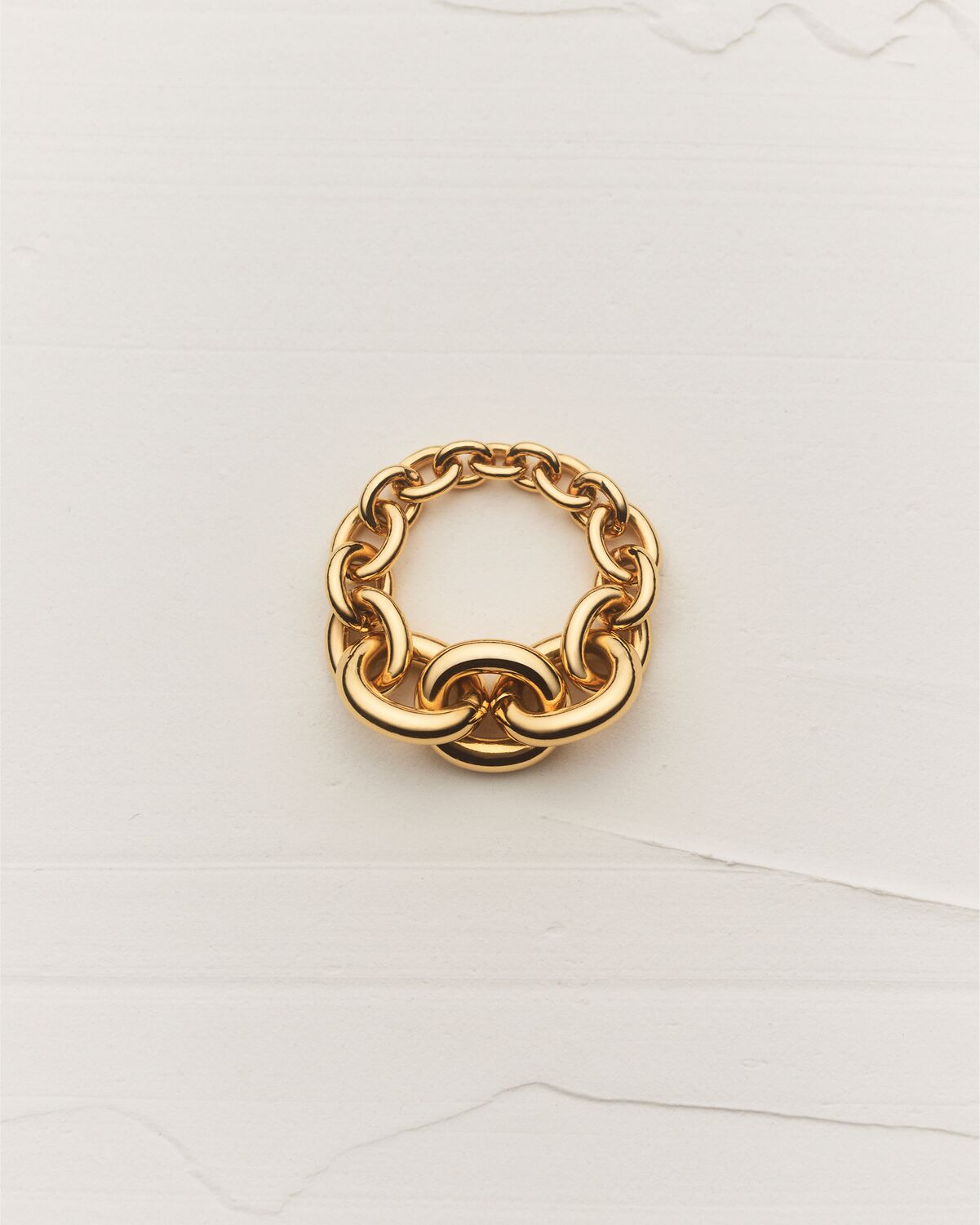 graduated chain ring in 18K yellow gold