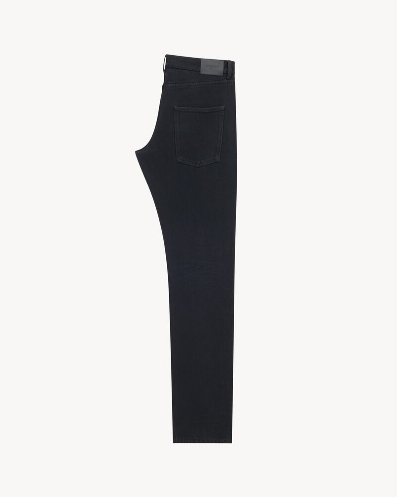 low-rise relaxed slim jeans in plain carbon black denim