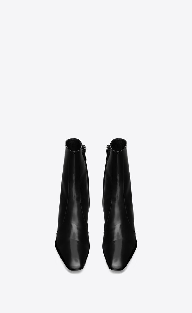 xiv zipped boots in glazed leather