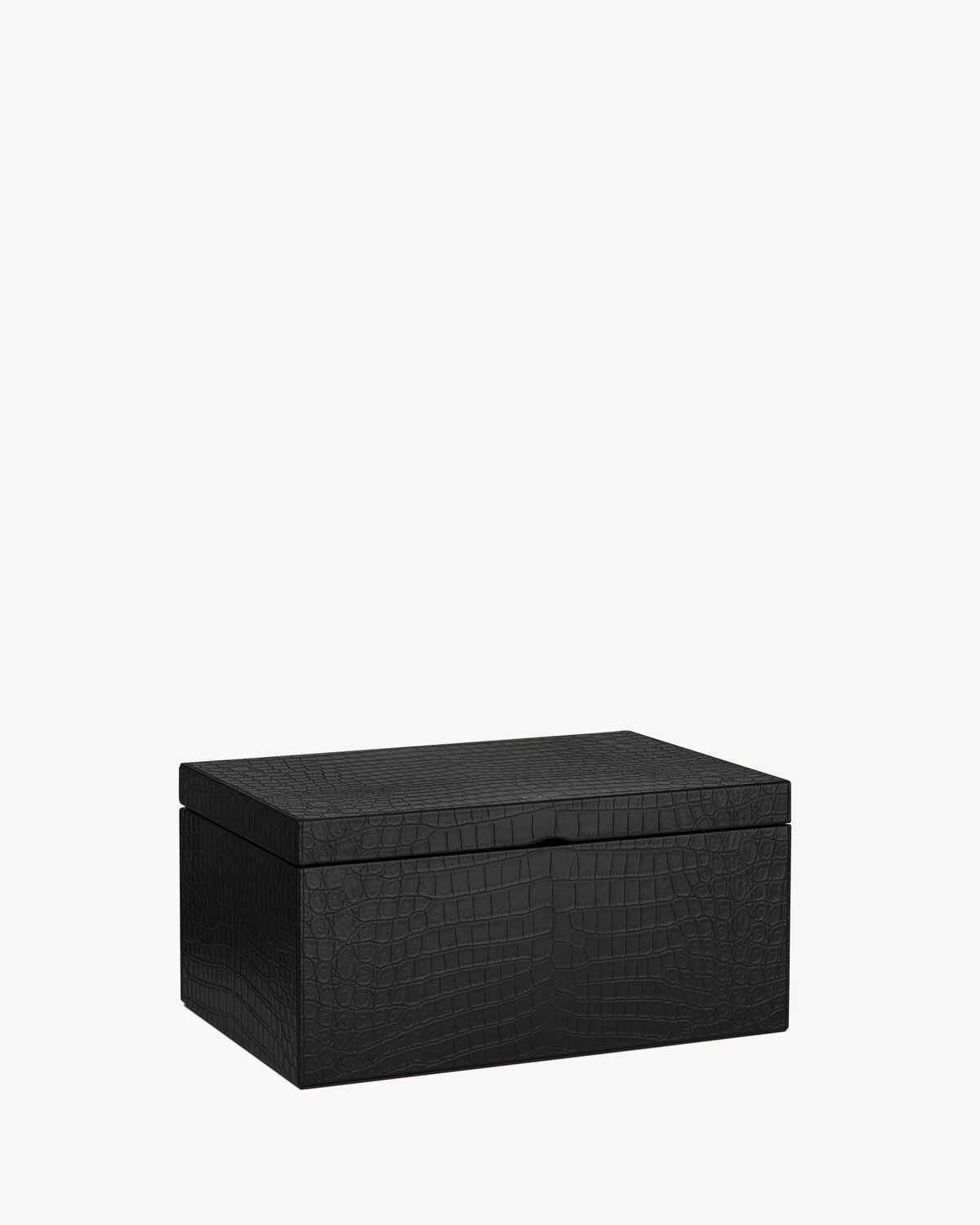 Medium CROCODILE-EMBOSSED leather box