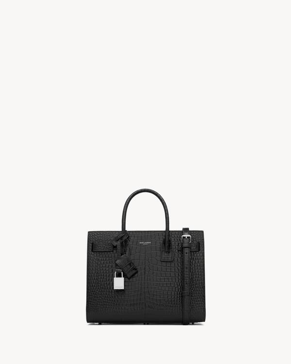 SAC DE JOUR EN CUIR EMBOSSÉ CROCODILE - baby