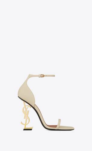 opyum sandals in smooth leather with a gold-tone heel