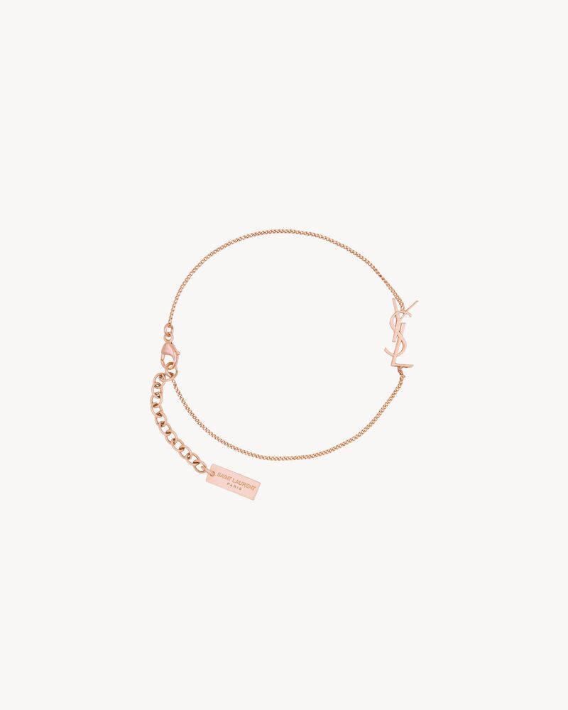 Opyum charm bracelet in rose gold brass, Saint Laurent