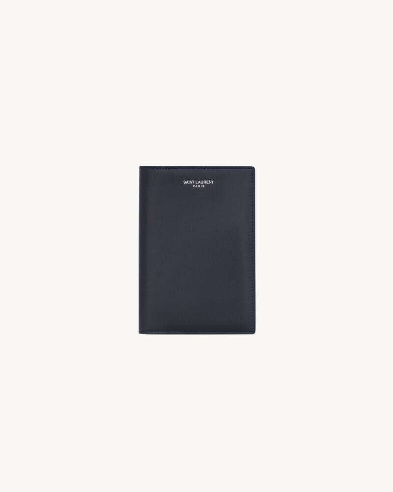 Saint Laurent Paris passport case in smooth leather